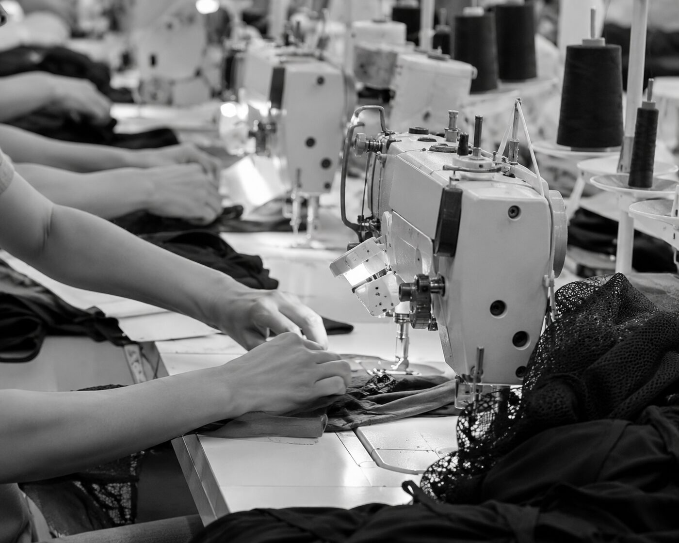 Sewing line at the Wellform Myanmar workshop, Yangon